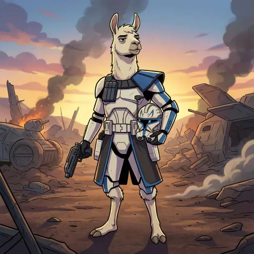 Greybeard Llama, Rare Fighter card from Llama Wars