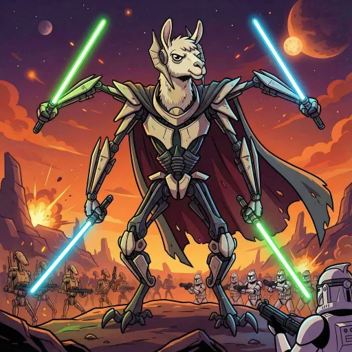 General Fleecevious, Rare Fighter card from Llama Wars