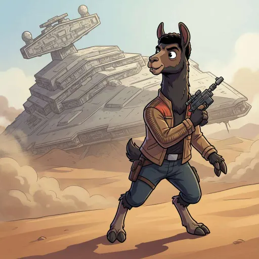 Jacket Llama, Rare Fighter card from Llama Wars