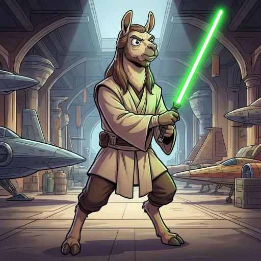 Qui-Gon Llama, Epic Fighter card from Llama Wars