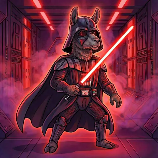 Darth Llama, Divine Fighter card from Llama Wars