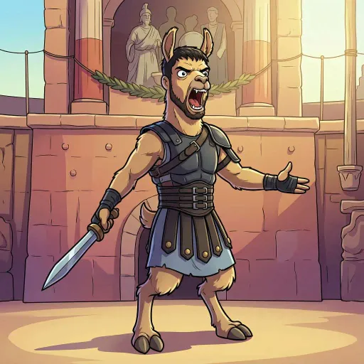 Gladiator Llama, Epic Fighter card from Hollywool