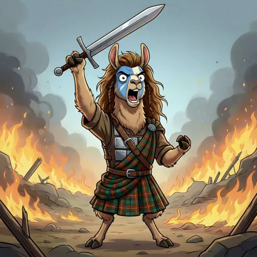 Braveheart Llama, Epic Fighter card from Hollywool