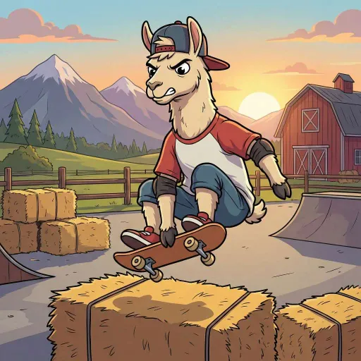 Skater Llama, Rare Fighter card from Season 2