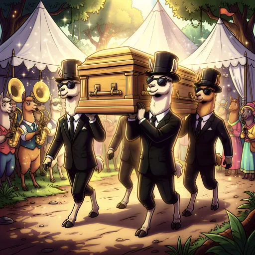 Pallbearer Llama, Legendary Fighter card from Memes