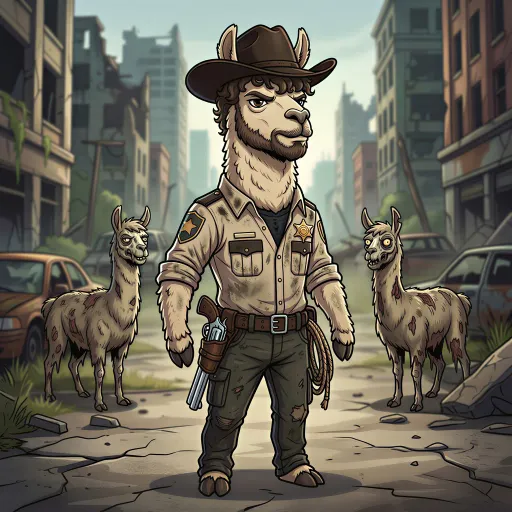 Rick Grimes-Llama, Epic Fighter card from Llamavision