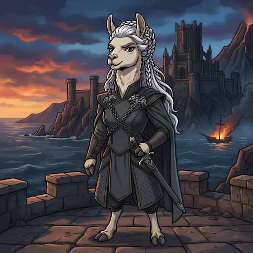 Daenerys Targary-Llama, Epic Fighter card from Llamavision