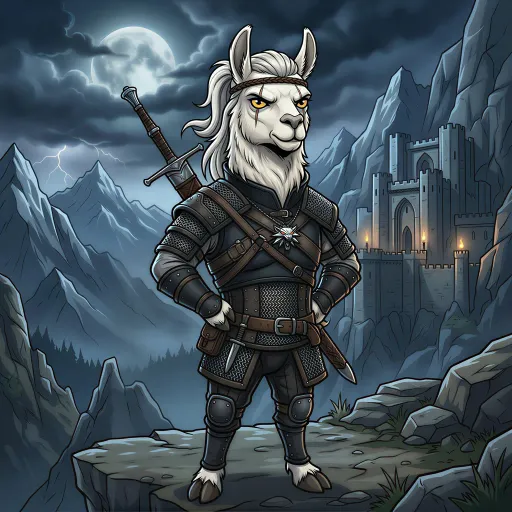 Geralt of Llamien, Epic Fighter card from Llamavision