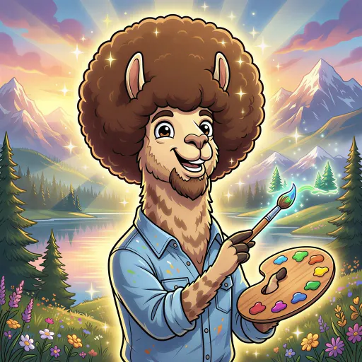 Bob Ross-Llama, Divine Allrounder card from Llamavision