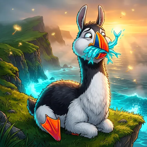 Puffin-Llama, Common Allrounder card from Rare Fleece